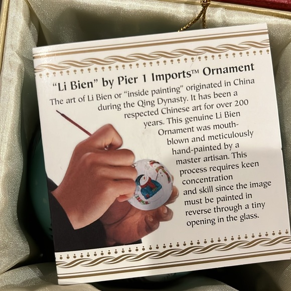 Pier 1 imports One 2016 Li Bien snowman Christmas ornament NIB snowmen squirrel - Picture 7 of 7